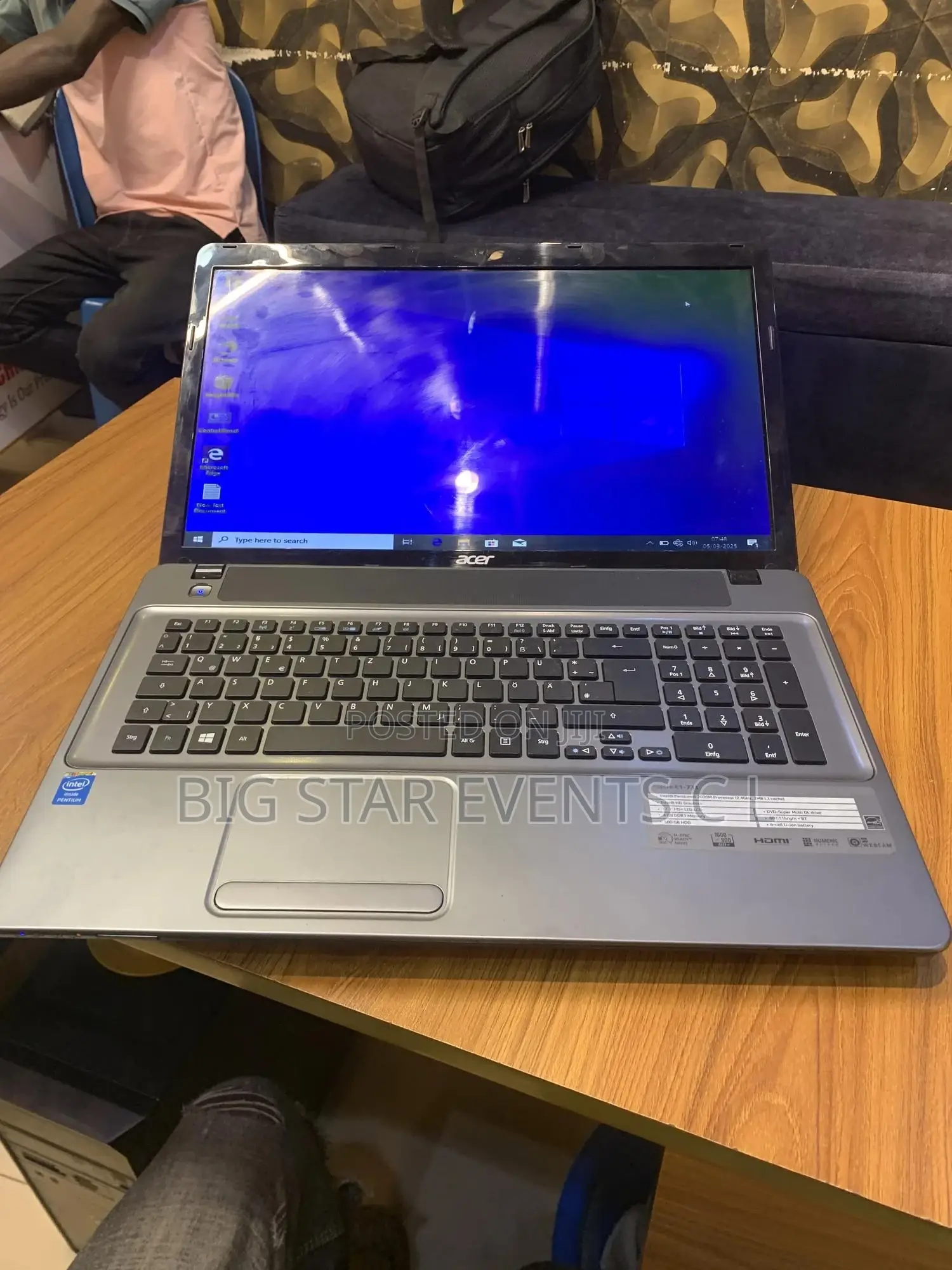 Laptop Acer Aspire E1-731 4GB Intel Pentium HDD 500GB