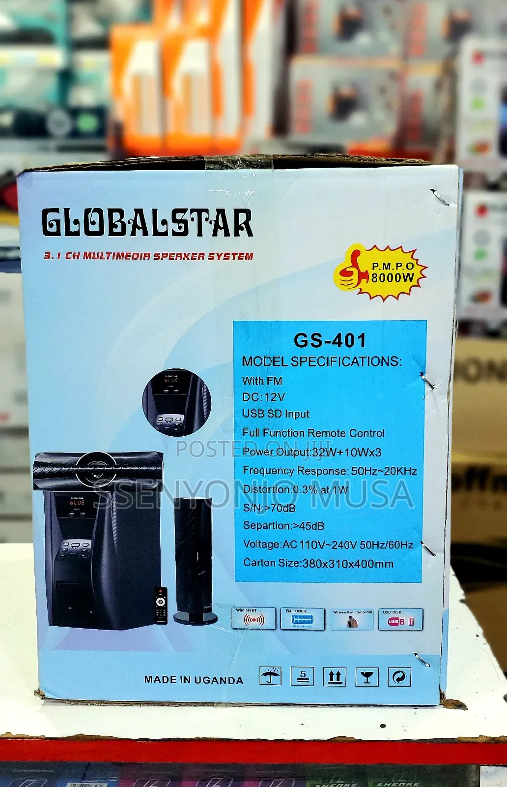Globalstar Woofer 3.1ch Gs-401 Multimedia Speaker System