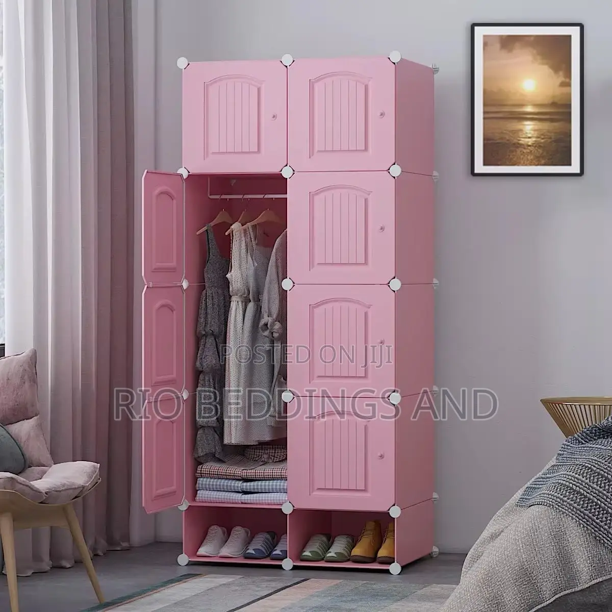 Plastic Wardrobe With Two Columns
