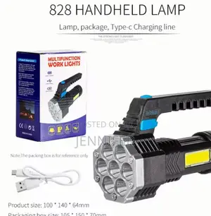 Usb Rechargeable Flashlight Cob Side Light Torch