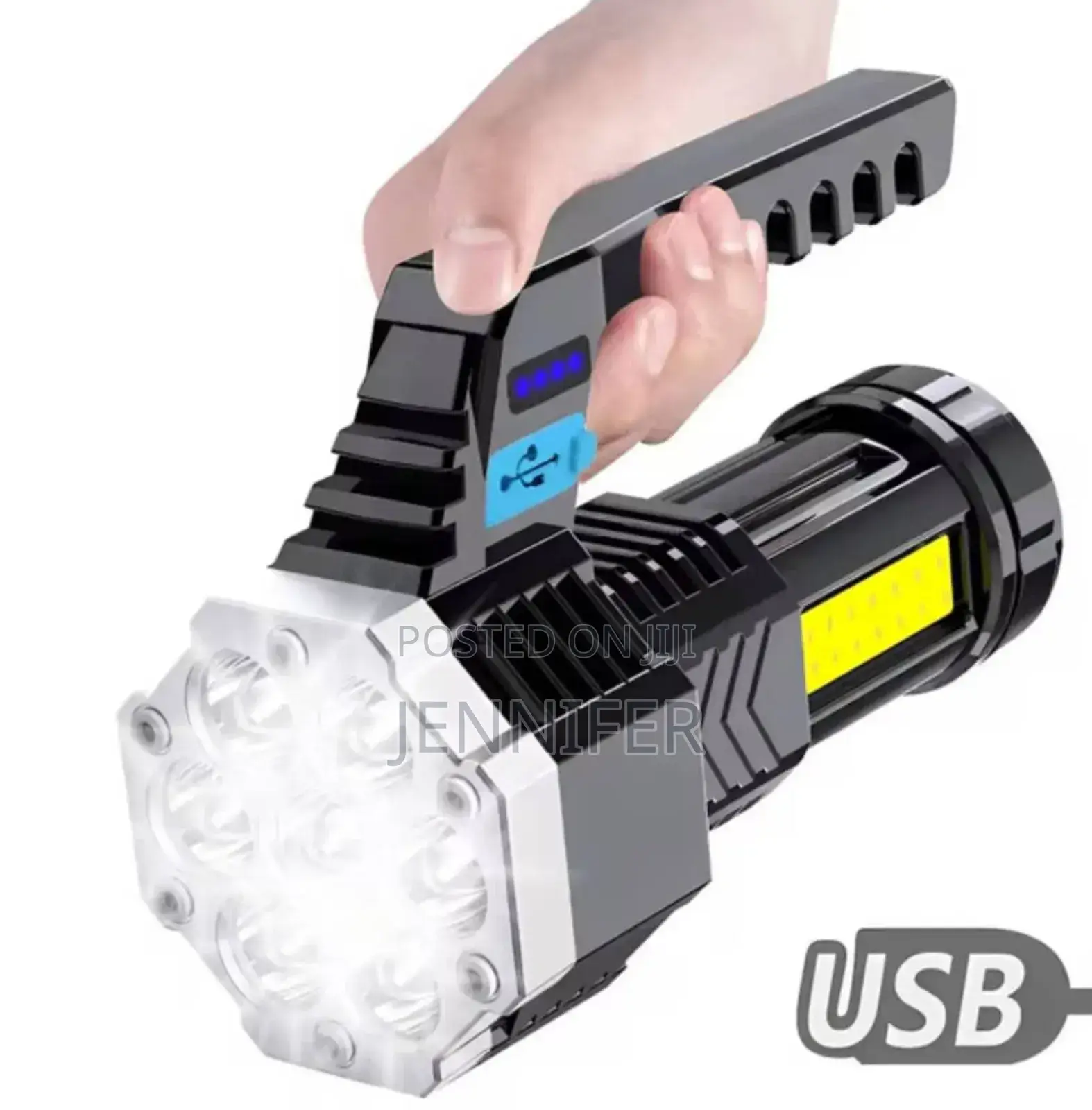 Usb Rechargeable Flashlight Cob Side Light Torch