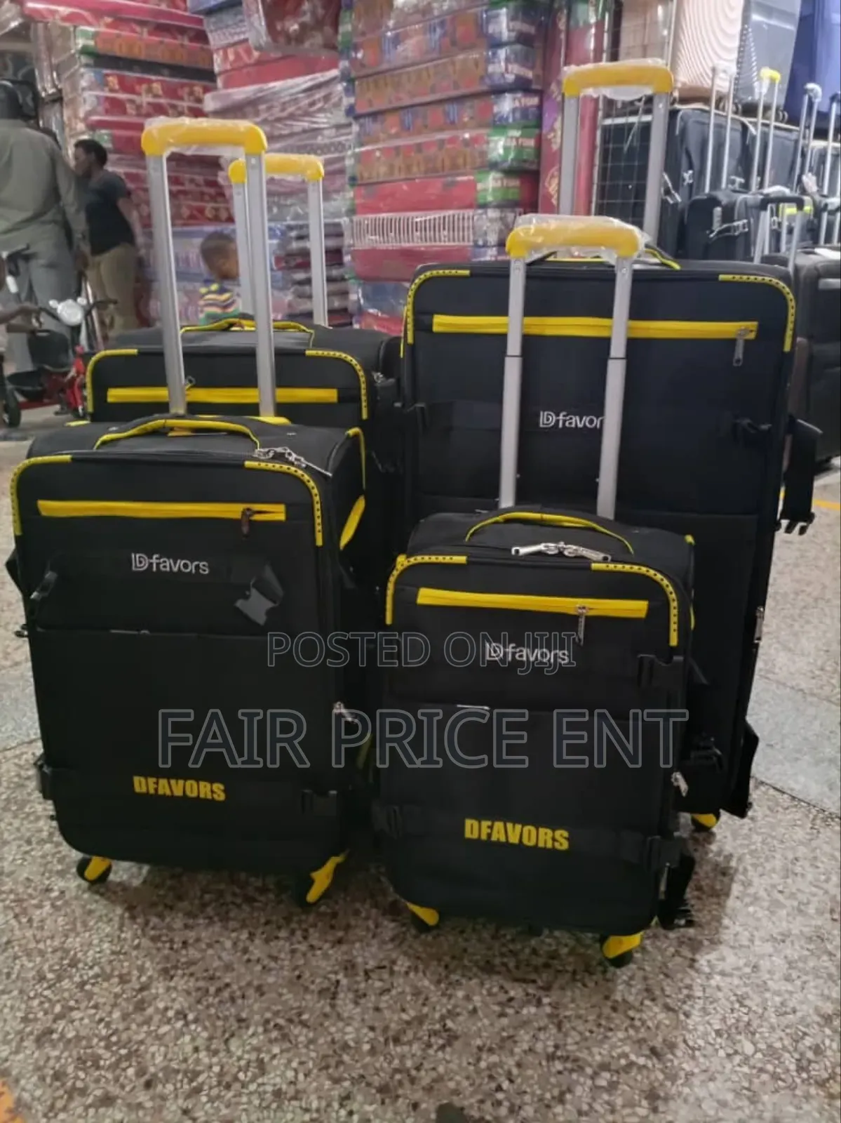 Original Cloth Suitcases. Full Set of 4pcs. ( Black)