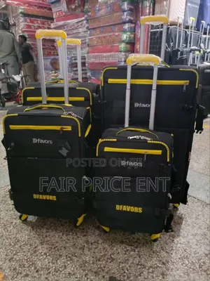 Original Cloth Suitcases. Full Set of 4pcs. ( Black)