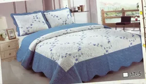 Pure Cotton Bed Covers Spread. 6*6.( Blue)