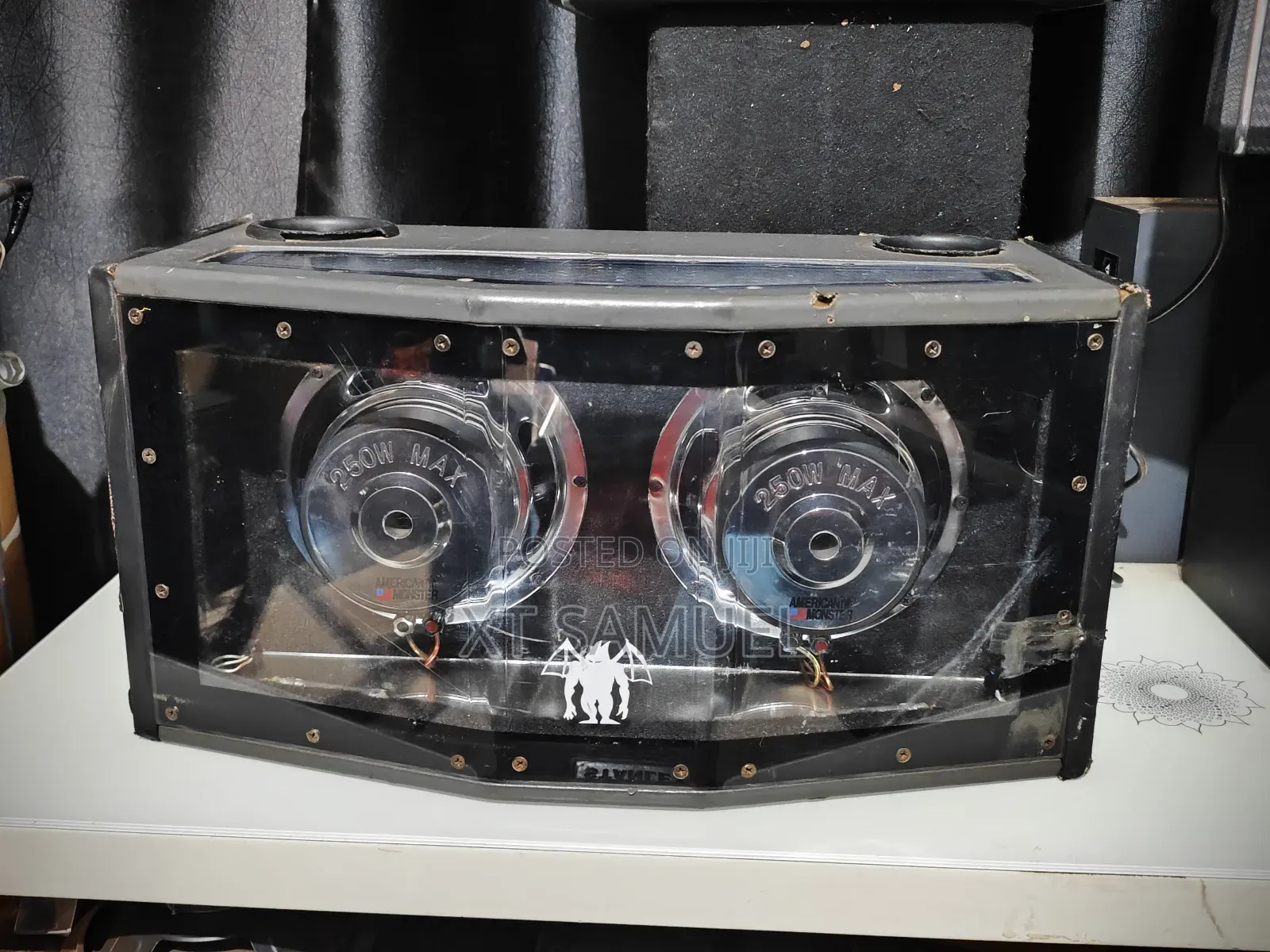American Monster Dual Subwoofer Powered Car Subwoofer