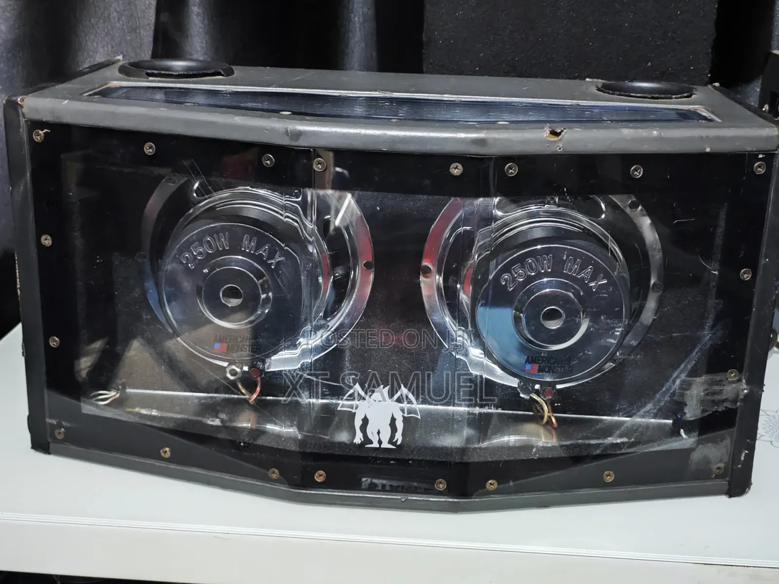 American Monster Dual Subwoofer Powered Car Subwoofer