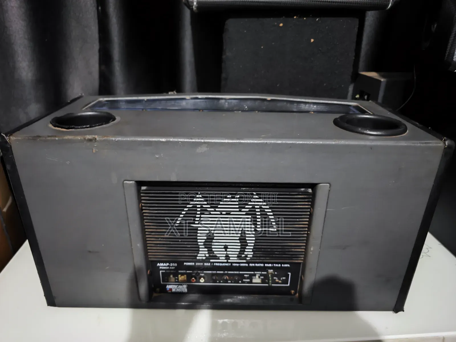 American Monster Dual Subwoofer Powered Car Subwoofer