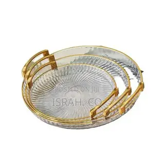 3 Pieces of Round Food Tray Fruit Tea Table