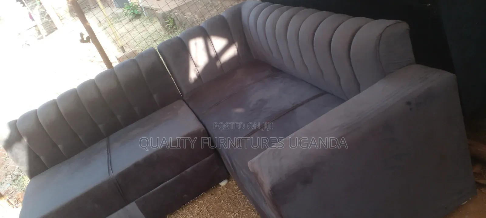 Gray L Sofa Set