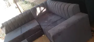 Gray L Sofa Set