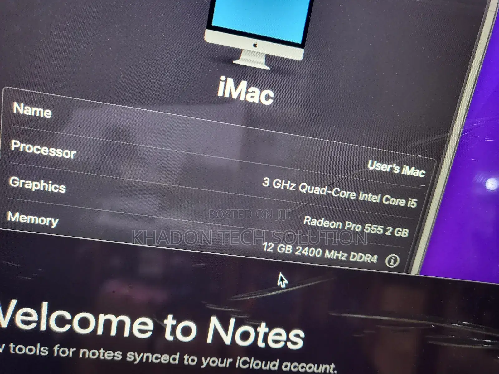 Desktop Computer Apple iMac 12GB Intel Core I5 SSD 512GB
