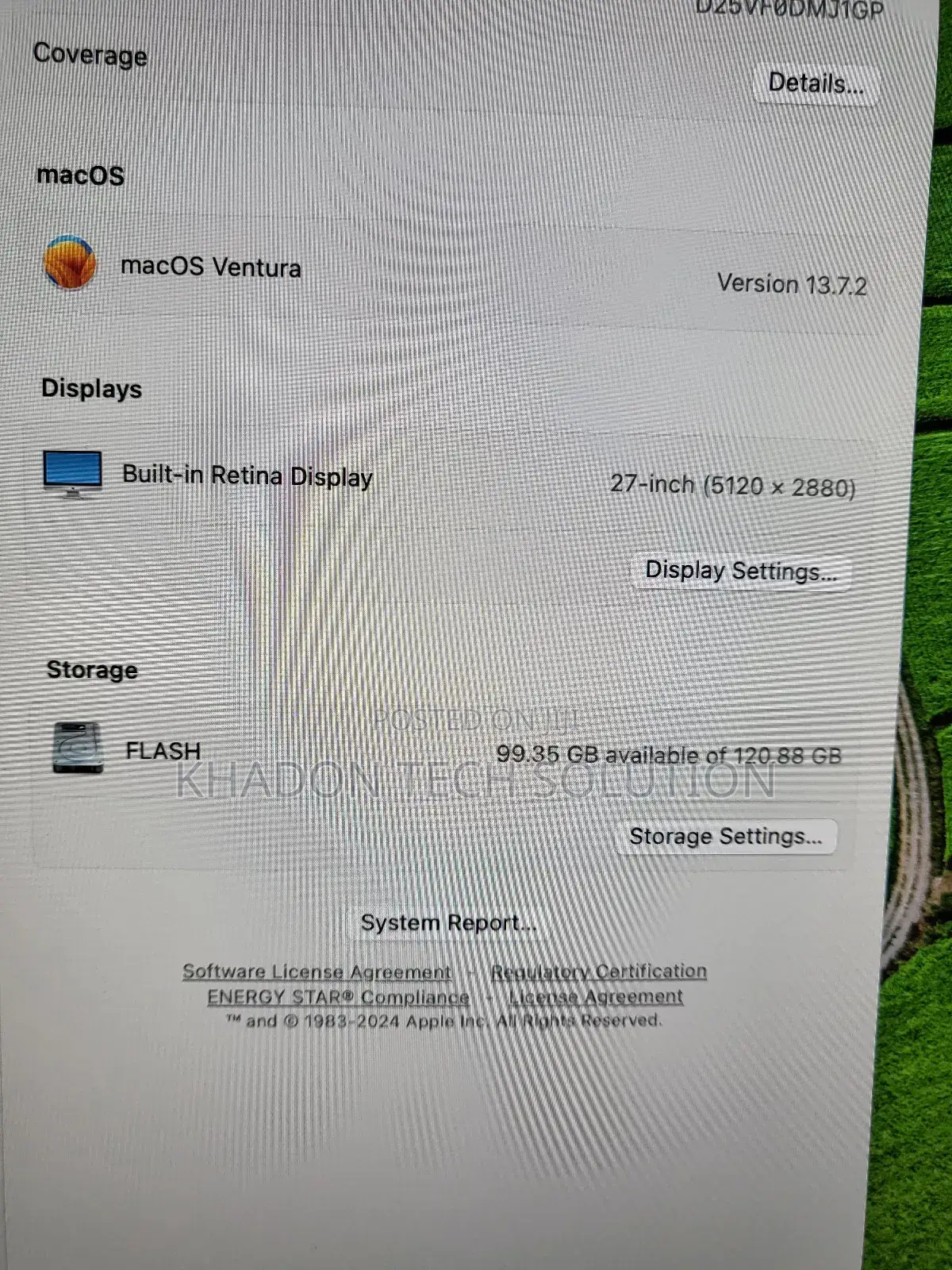 Desktop Computer Apple iMac 32GB Intel Core I7 SSD 1.5T