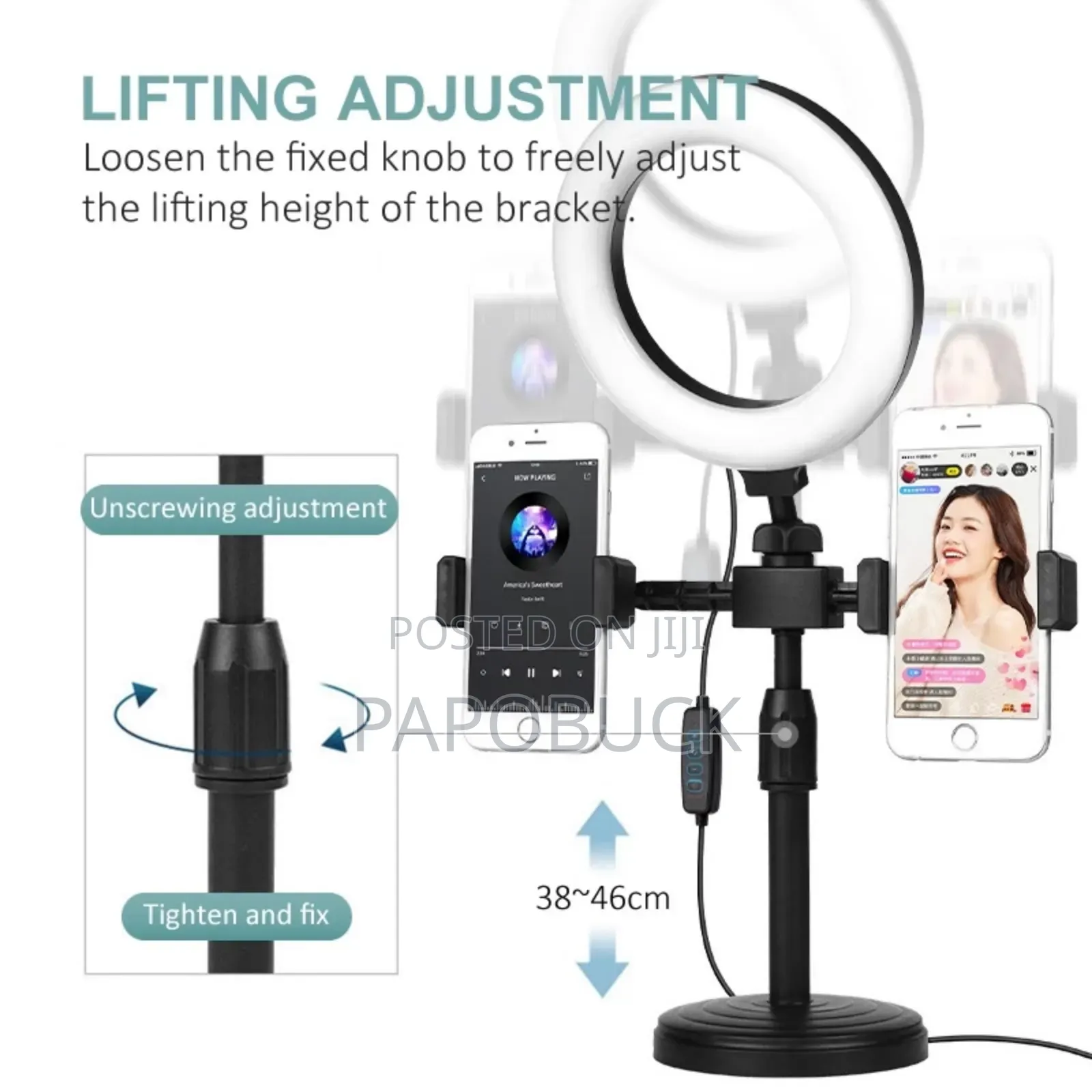 Selfie Ringlight With Two Phone Holders