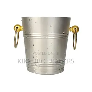 French Silver Plated Ice Bucket With Gold Plated Handles