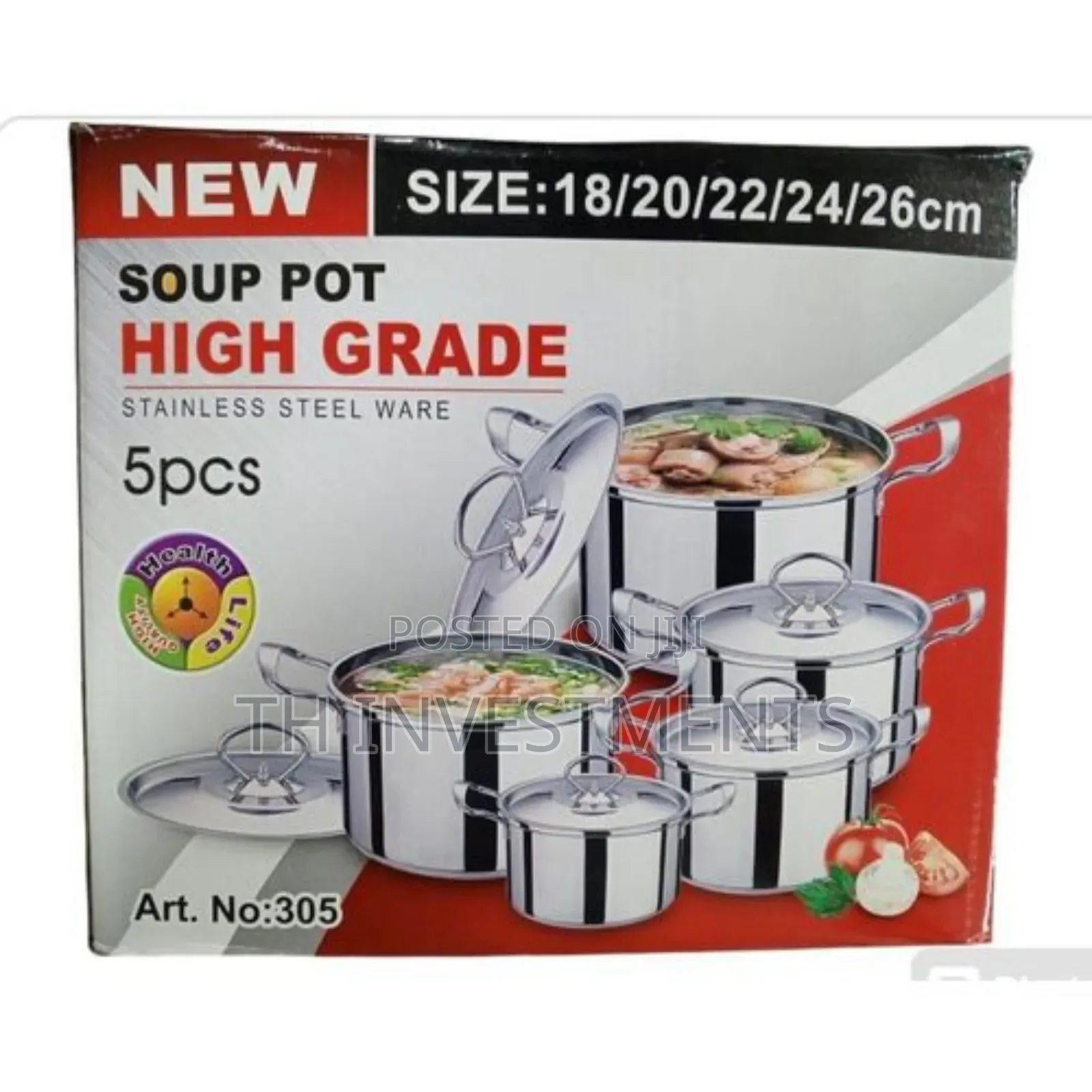 5 Pieces Set of Stainless Steel Serving Dishes With Covers.