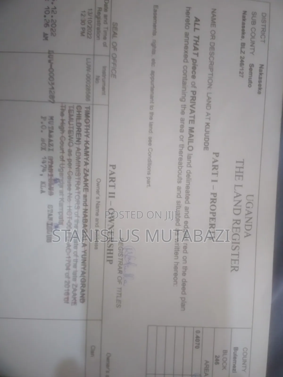 1 Acre of Milo Land for Sale