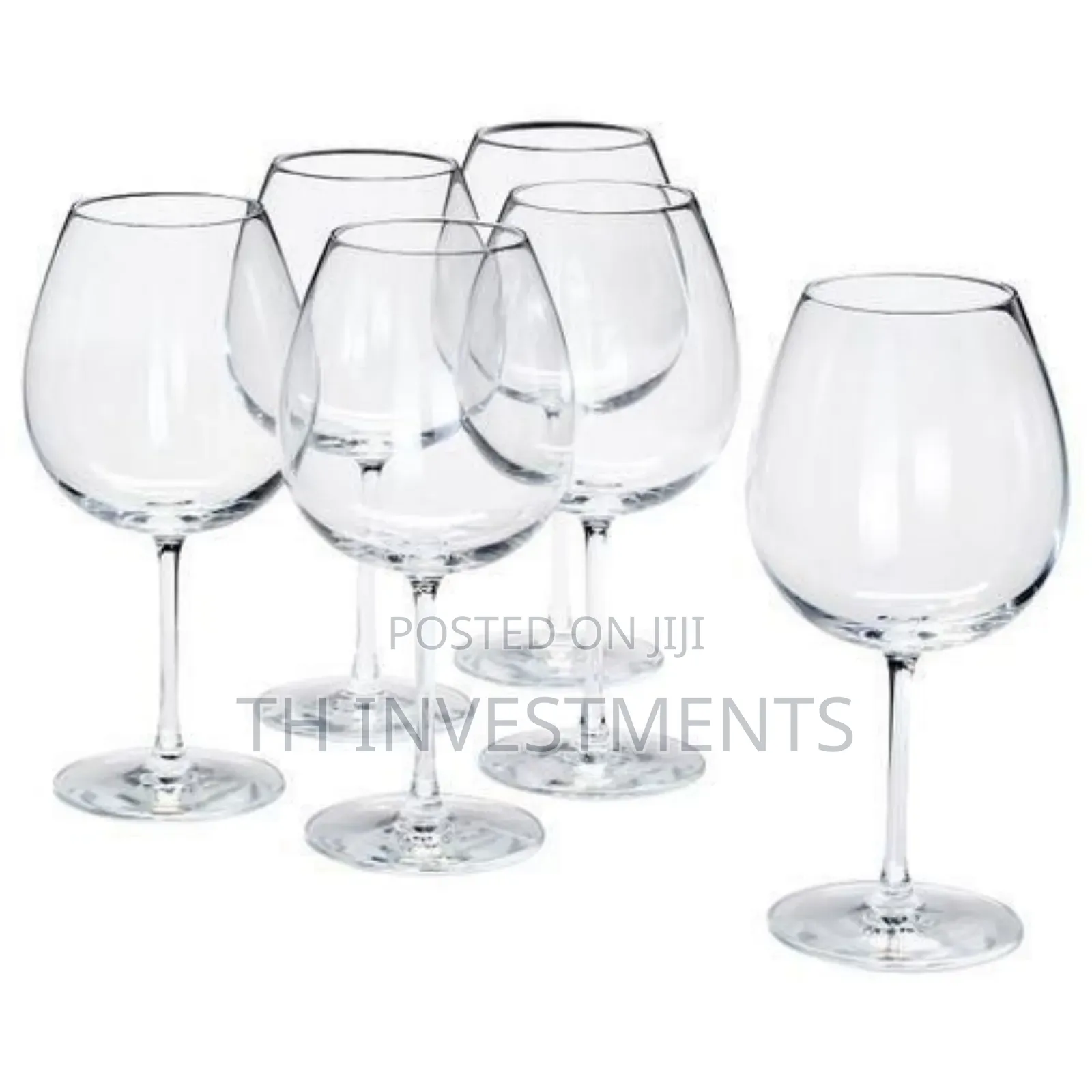6 Pieces of Big Wine Glasses - Colorless 