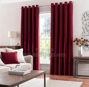 Plain Curtains and White Net With Three Meters