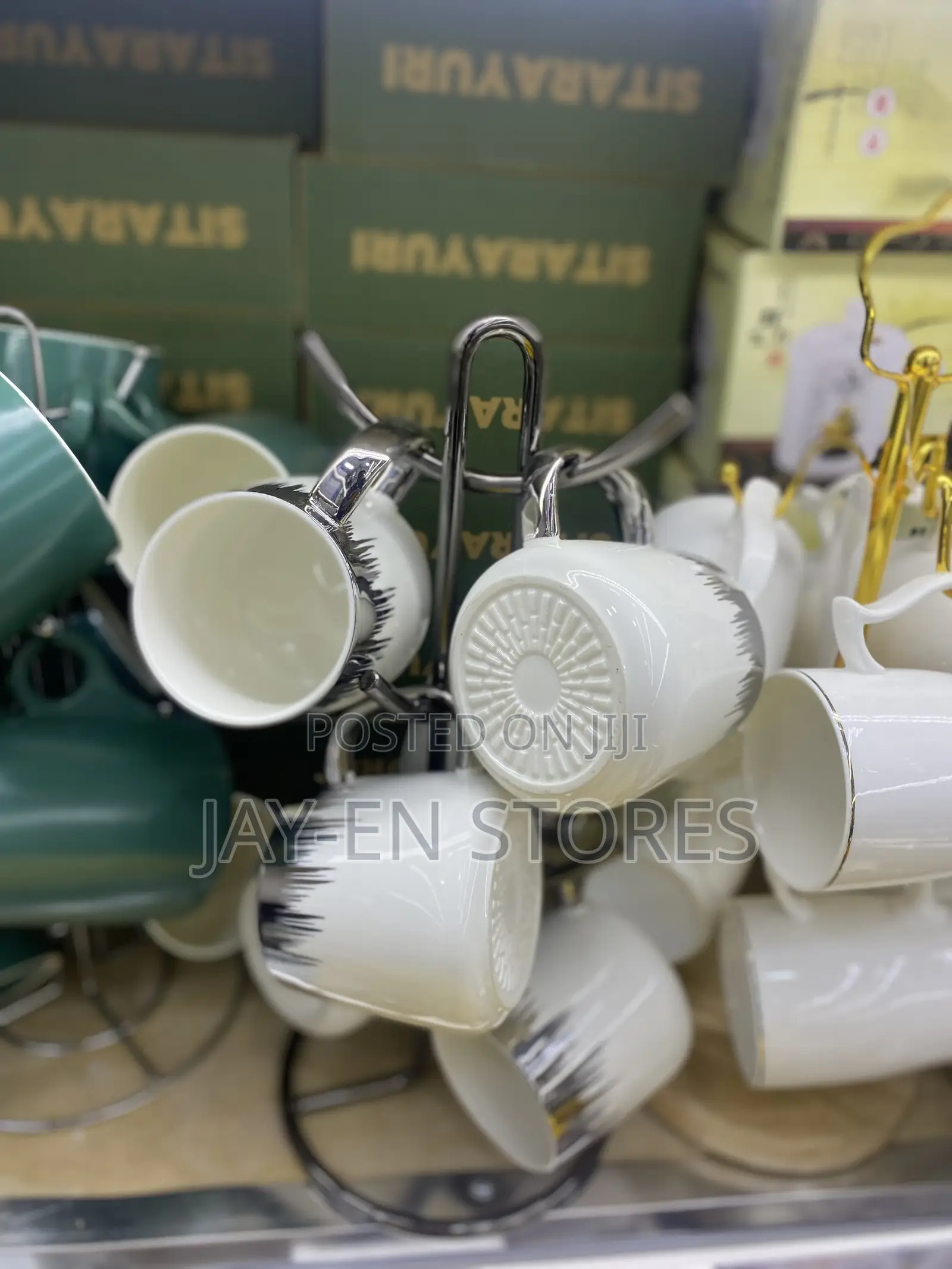 White and Silver Coated Cups