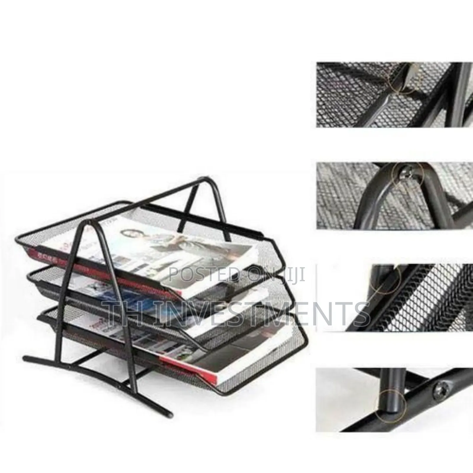 3-Tier Document Shelf Magazine Frame Paper Files Holder Tray