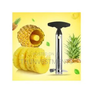 Stainless Steel Pineapple Peeler Cutter - Silver, Black 