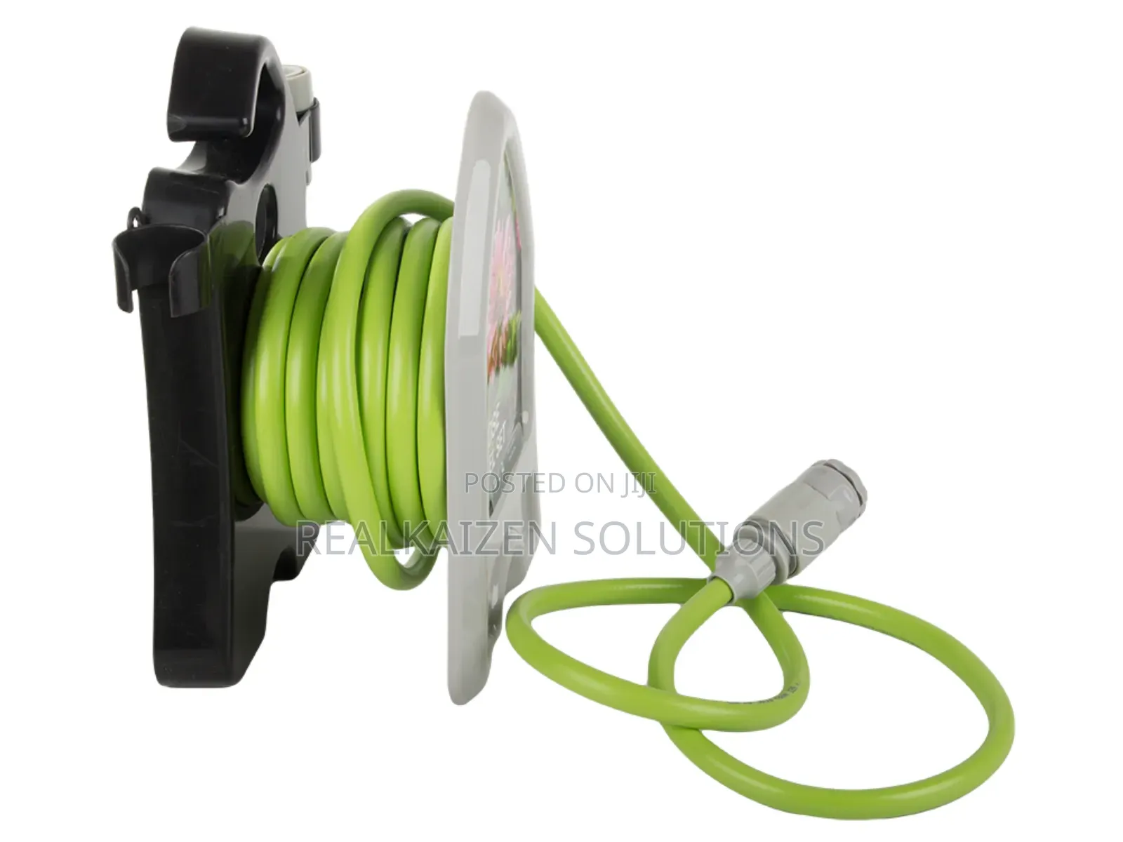 Garden Watering Hose Pipe on Stand With Coiled Spray Gun 10m