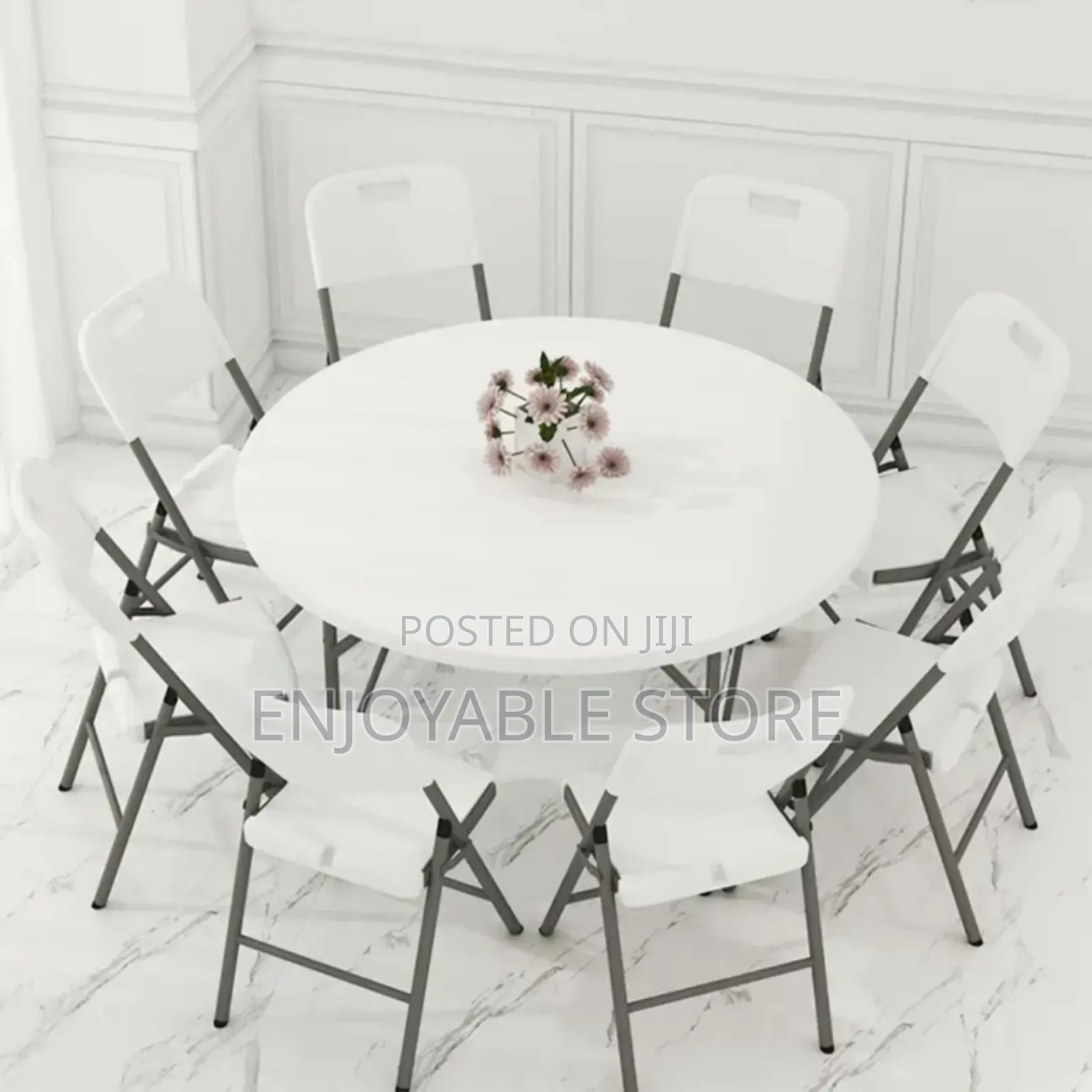 Imported Plastic Foldable Round Table and Chairs