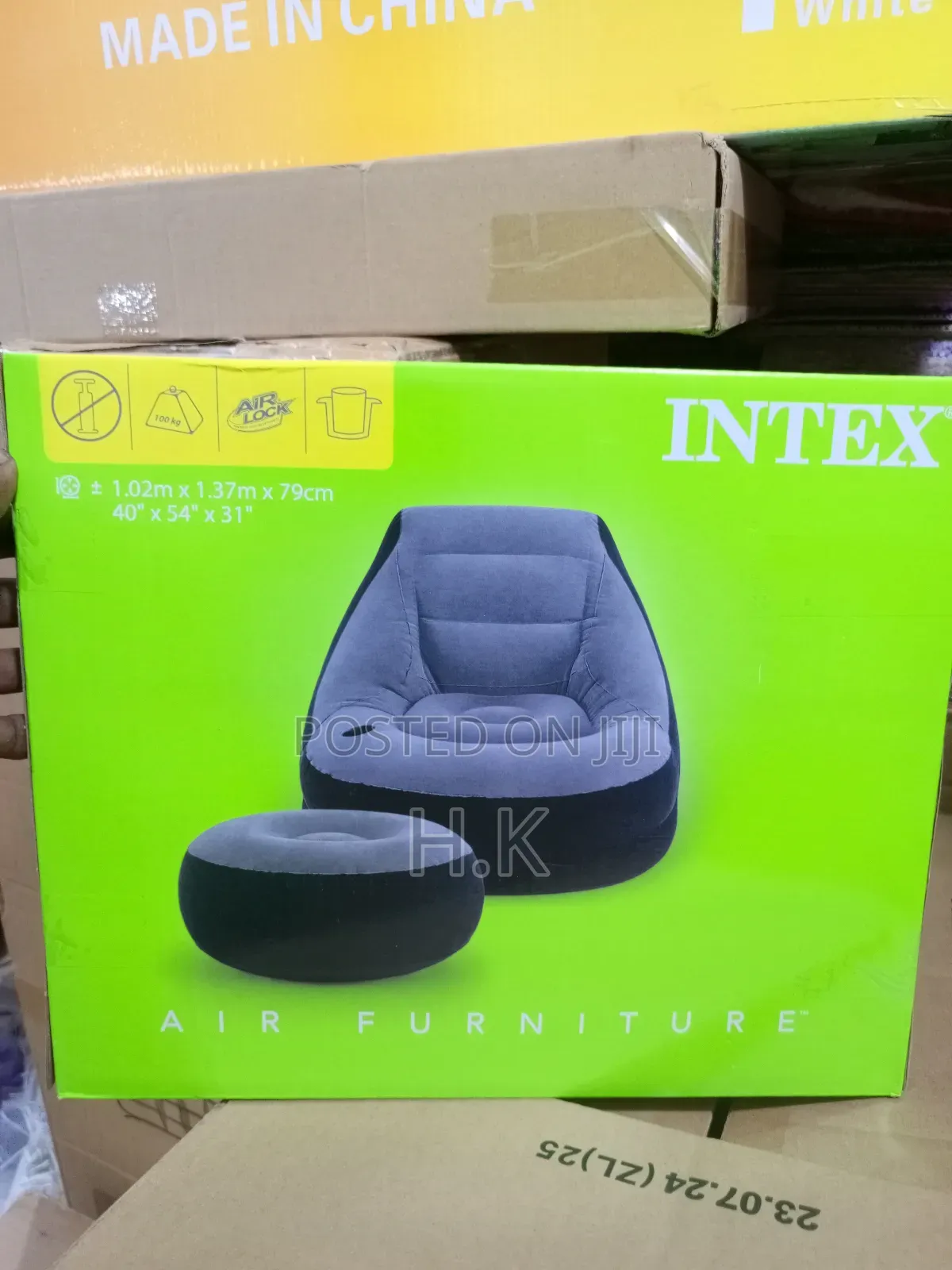 Intex Inflatable Ultra Lounge Chair With an Ottoman.