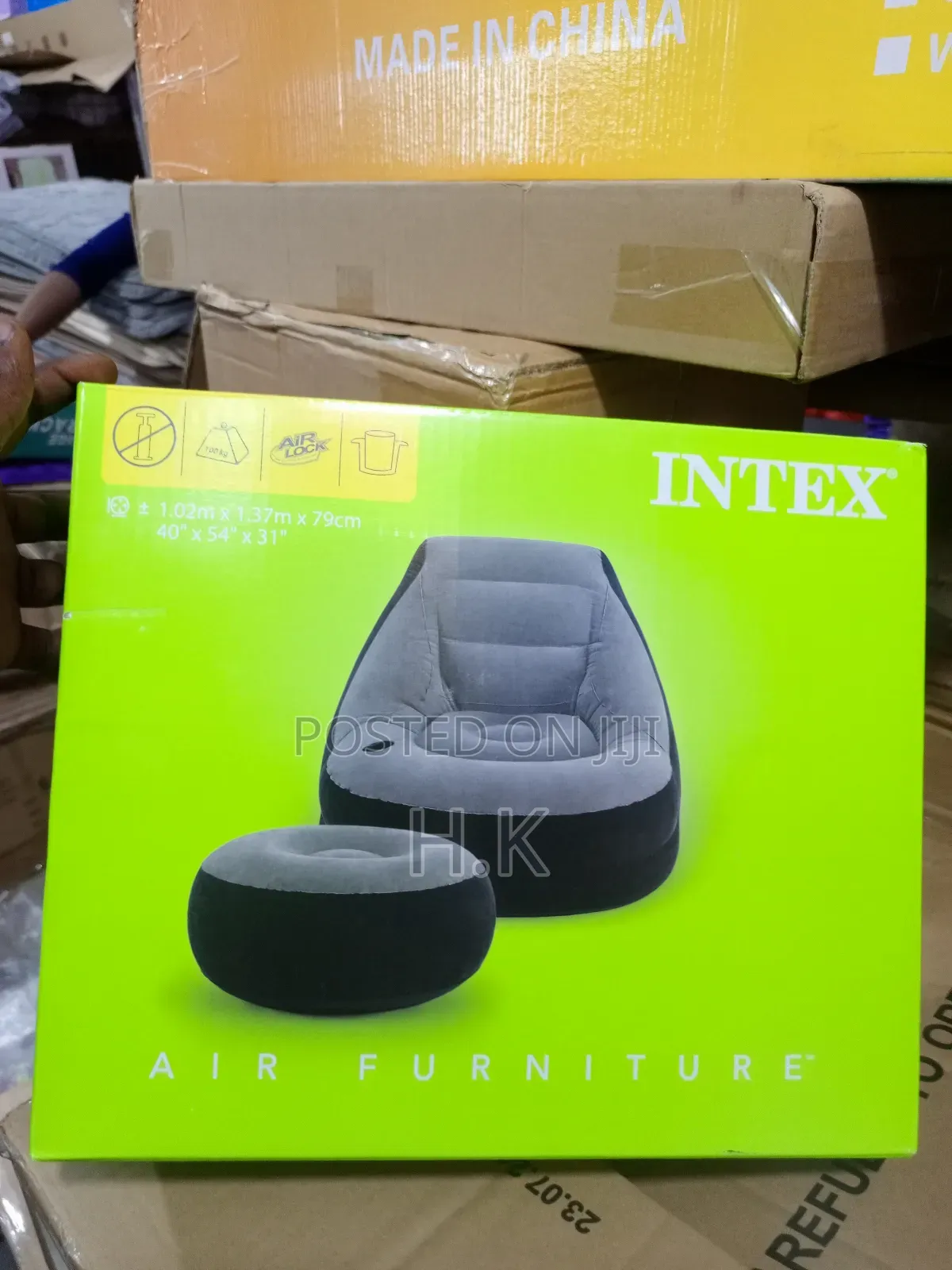 Intex Inflatable Ultra Lounge Chair With an Ottoman.