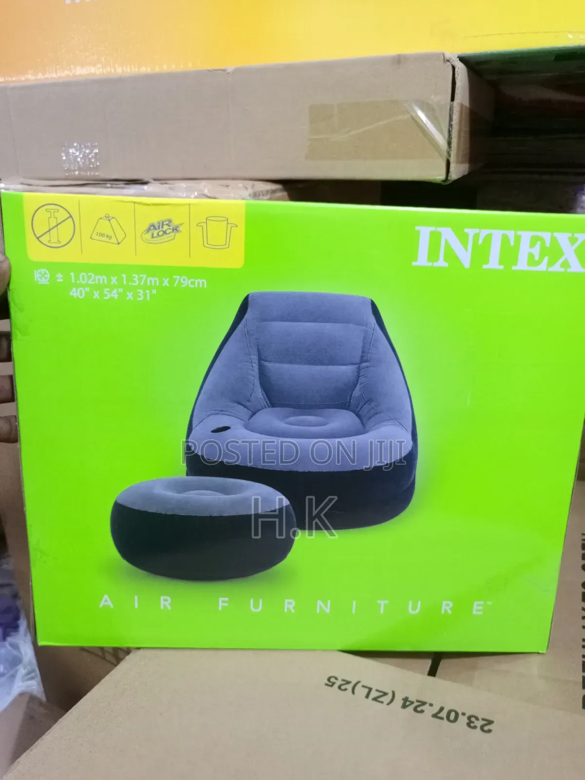 Intex Inflatable Ultra Lounge Chair With an Ottoman.