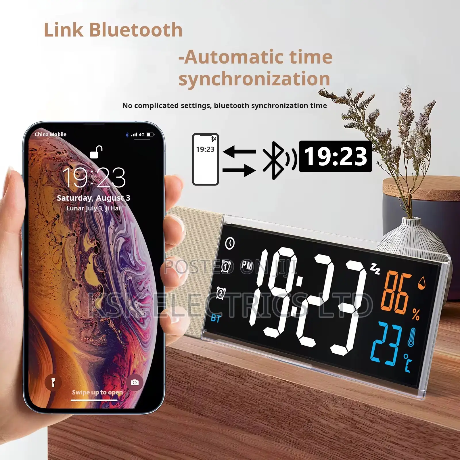 Wireless Bluetooth Speaker Alarmclock Speakerand Led Display