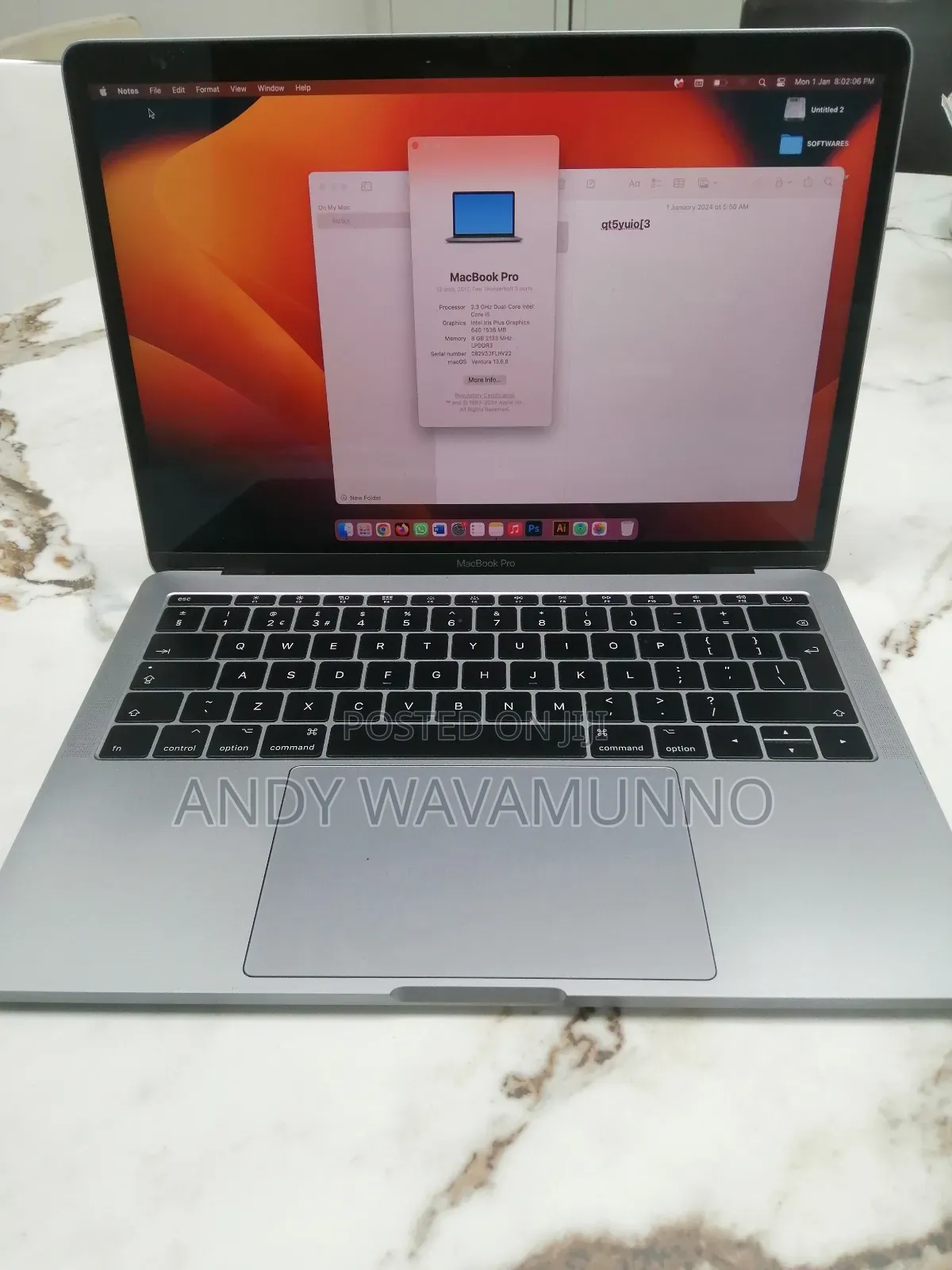 Laptop Apple MacBook 2017 8GB Intel Core I5 SSD 256GB