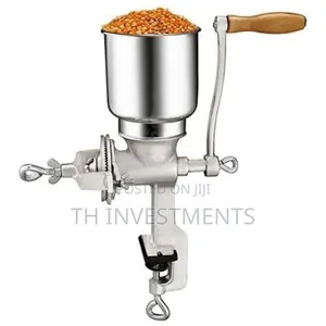 Manual High Hopper Grain Grinder, Silver 