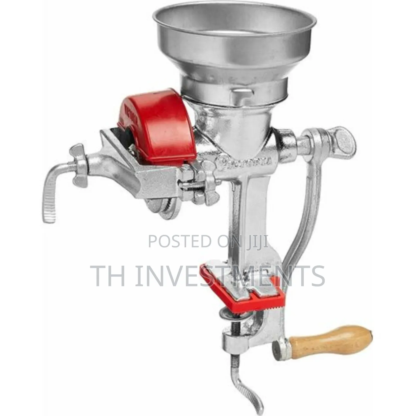 Manual High Hopper Grain Grinder, Silver 