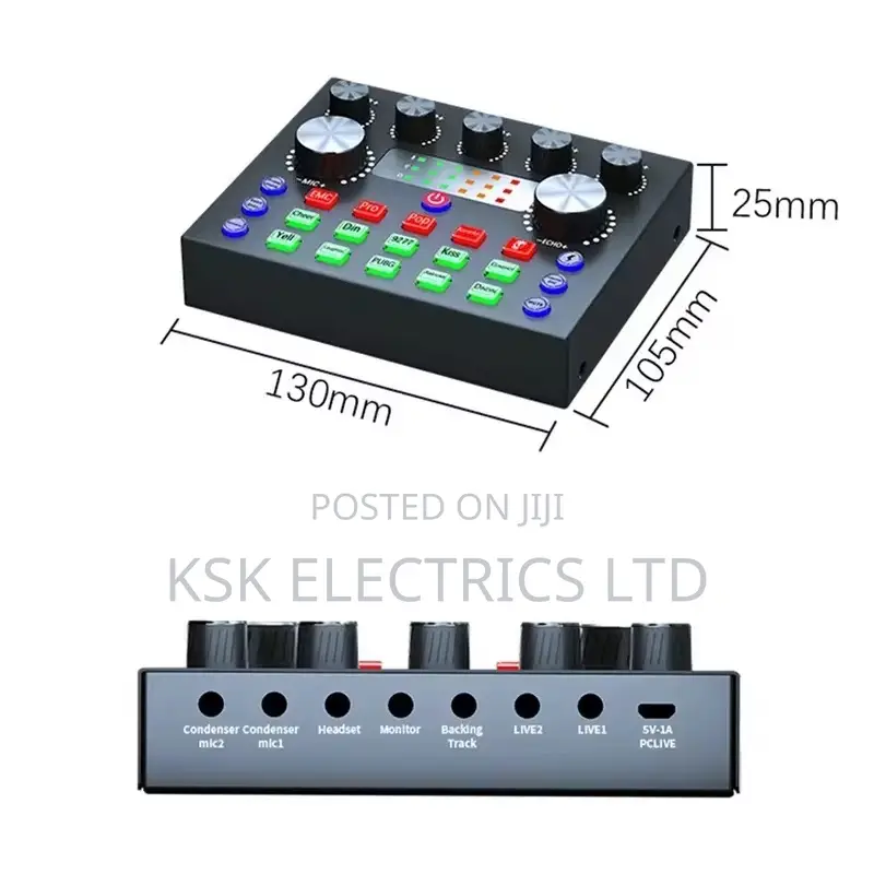 Professional V8s Audio Mixer Usb External Sound Card Mobile