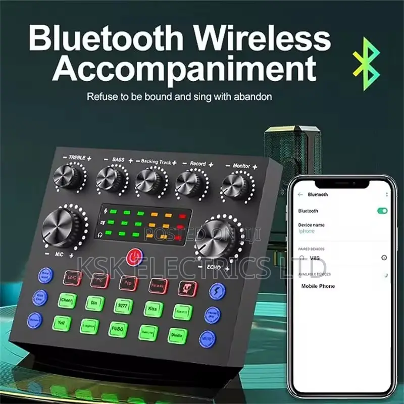 Professional V8s Audio Mixer Usb External Sound Card Mobile