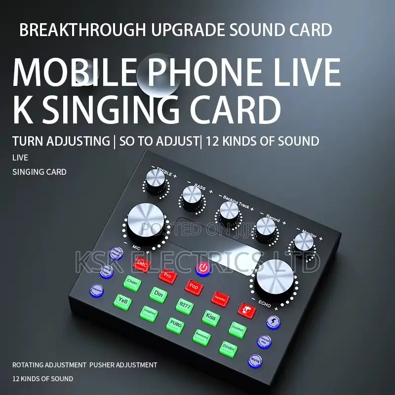 Professional V8s Audio Mixer Usb External Sound Card Mobile