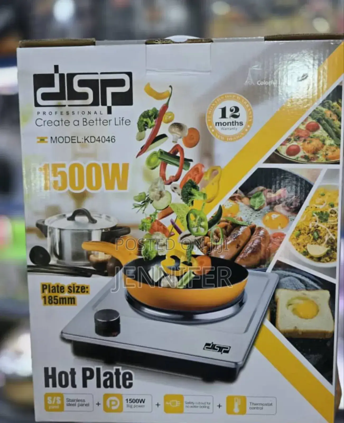 New DSP Hot Plate Kd4046 1500w Silver