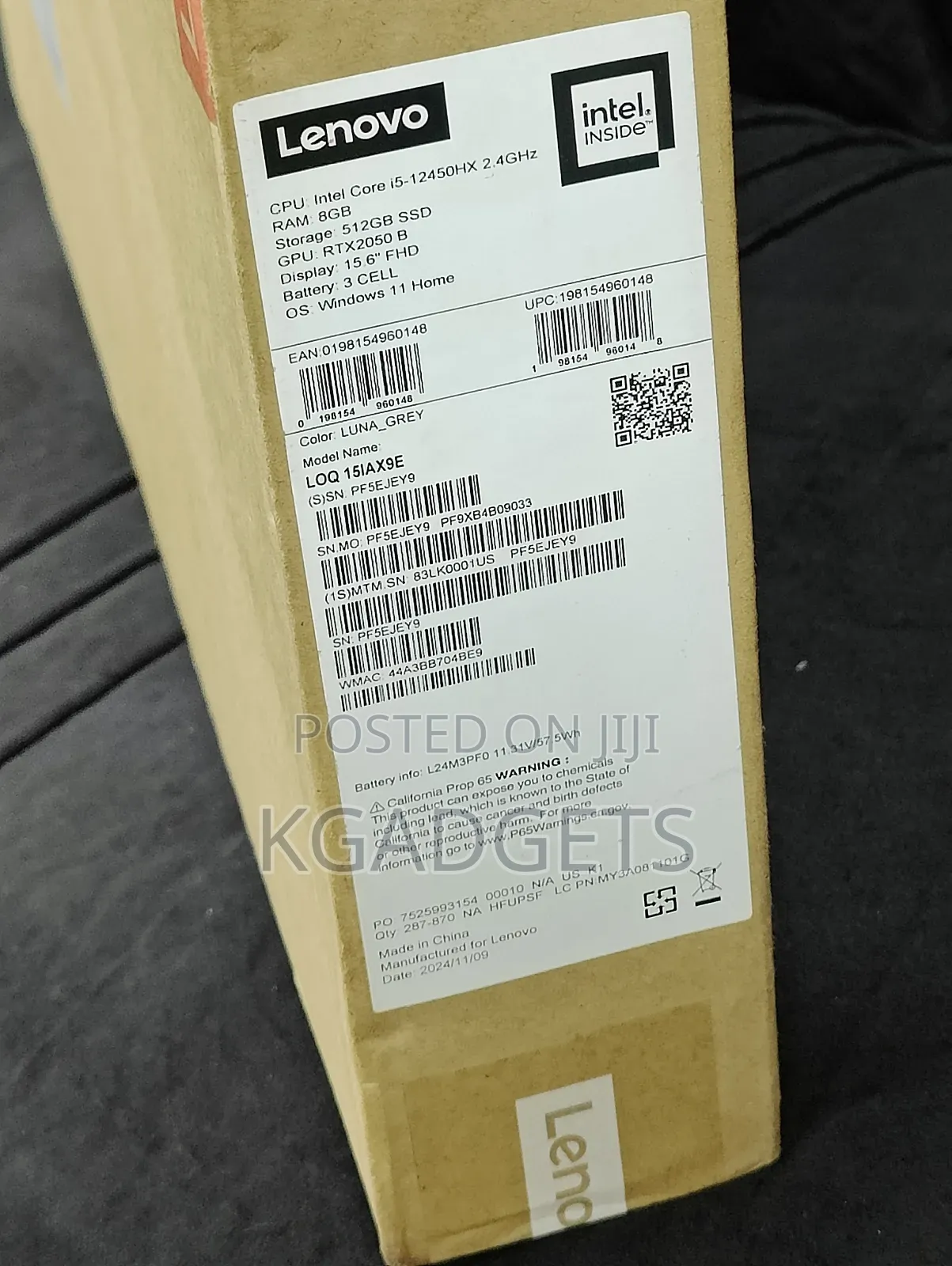 New Laptop Lenovo LOQ 15IRH8 8GB Intel Core I5 SSD 512GB