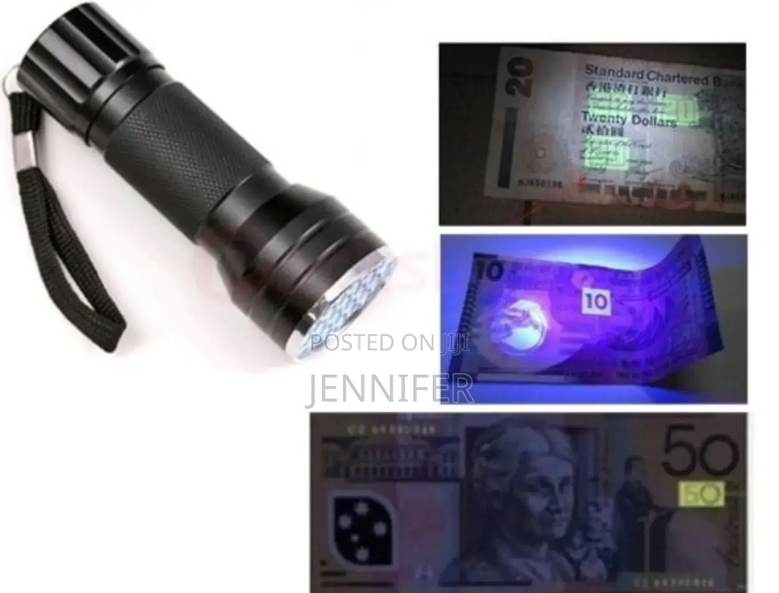 Portable Battery _ Powered Counterfeit Money Detector Torch