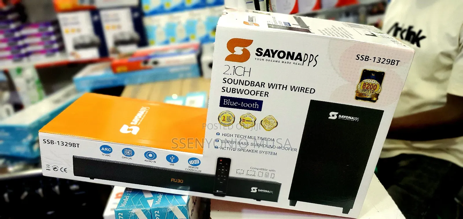 Sayonapps SSB-1329bt 2.1ch Soundbar With Wired Subwoofer