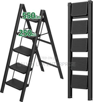 Photo - Foldable Ladder 5 Steps Metallic