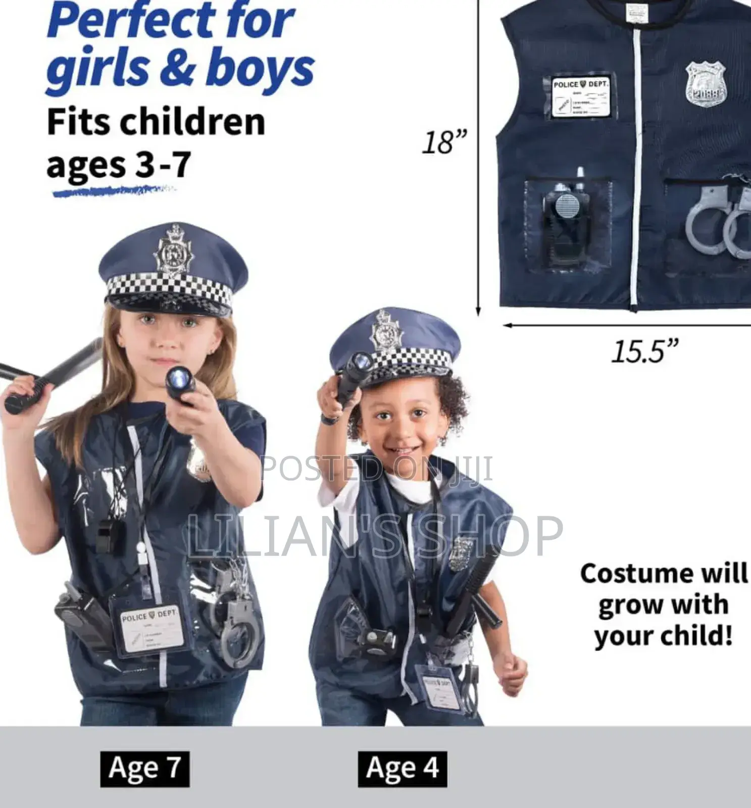 Kids Police Officer Constume