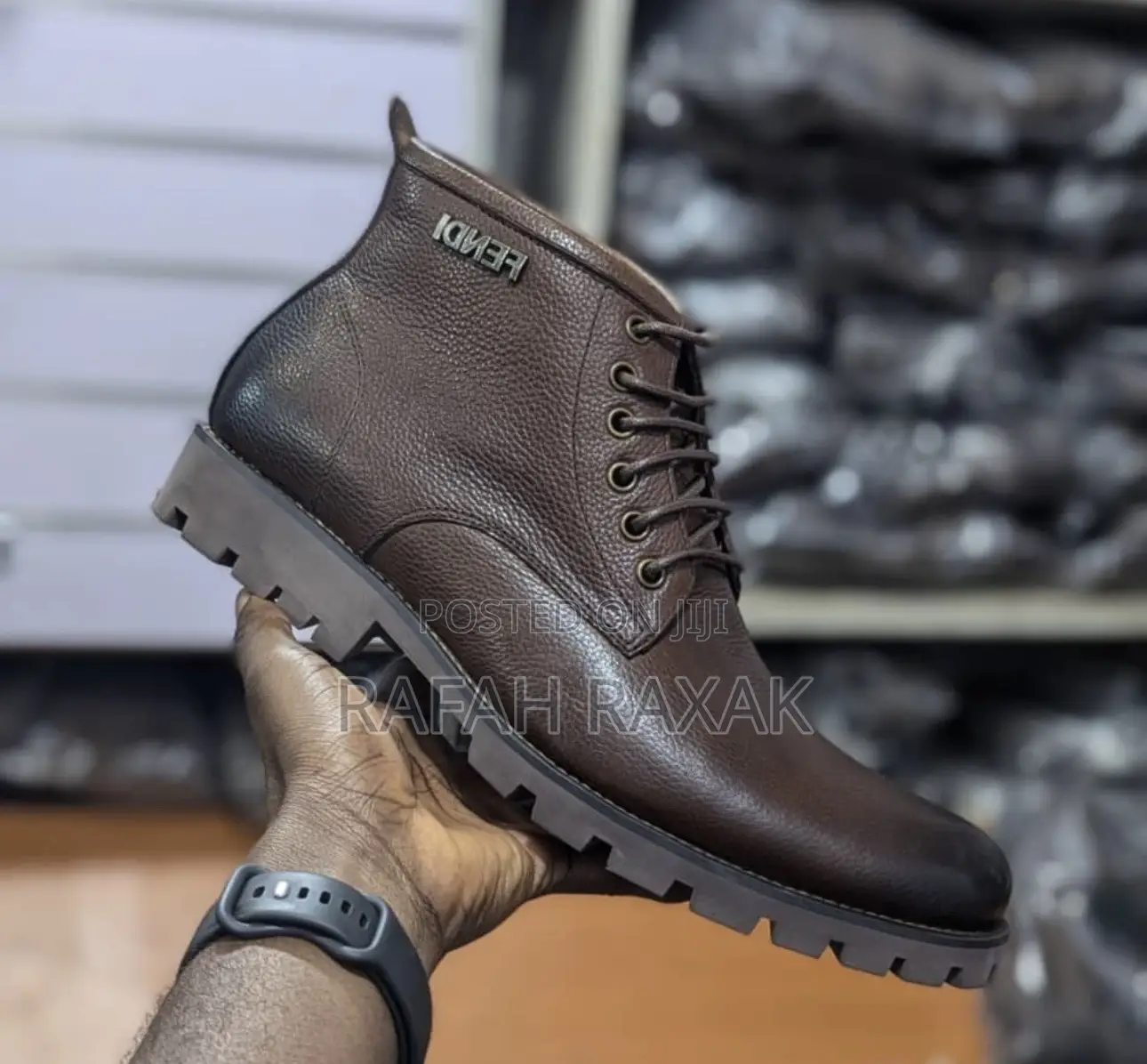 Original Dark Tan Fendi Premium Leather Boots