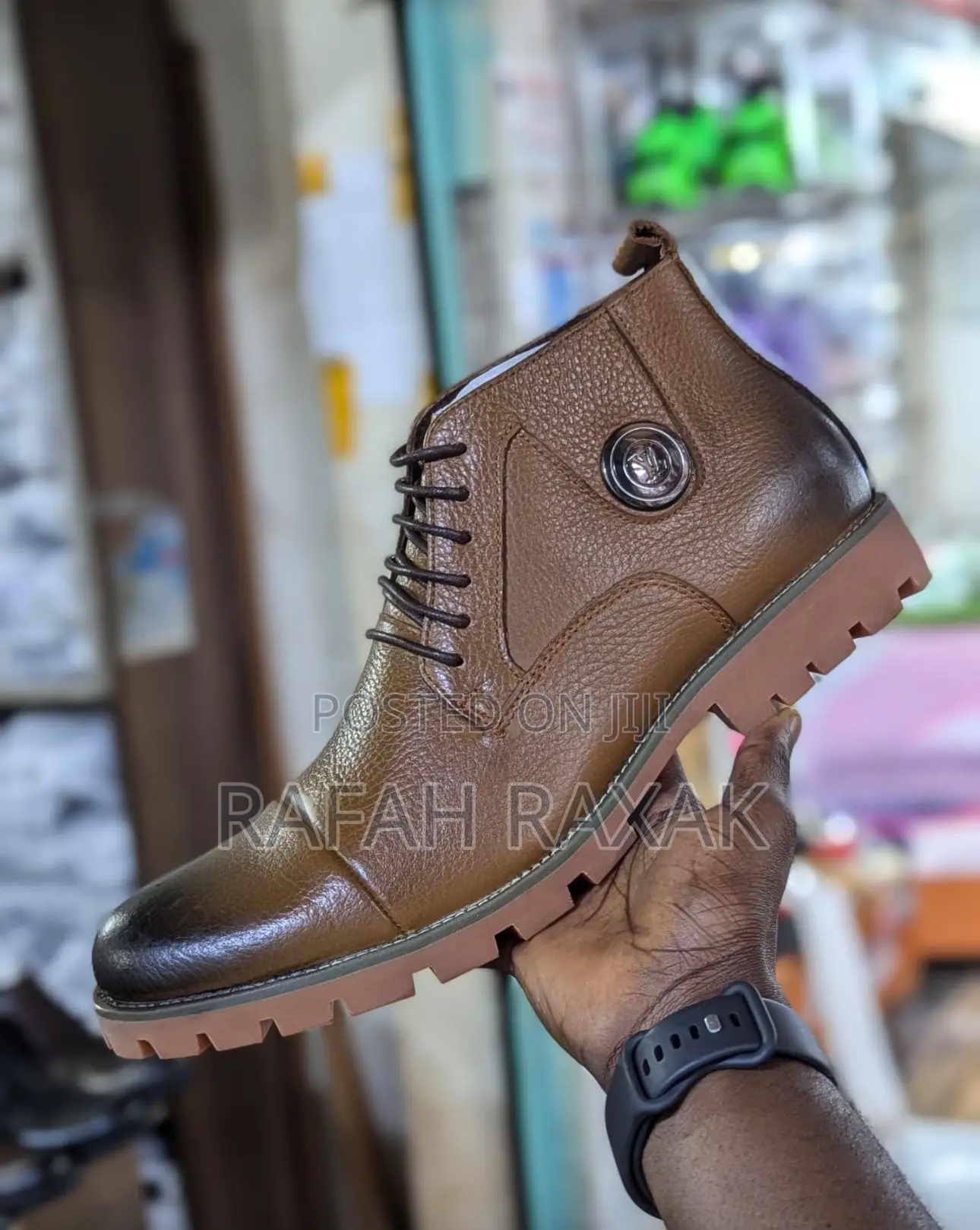 Brown Louis Vuitton Premium Leather Ankle Boots