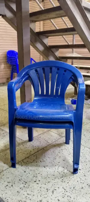 Photo - Blue Plastic Restaurant Chairs