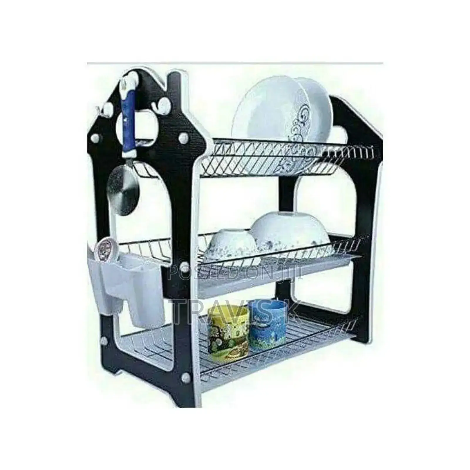 3 Tier Wooden Dish Drying Rack