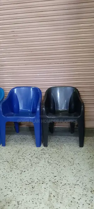 Photo - Blue and Black Plastic Sofa Chairs 1pc