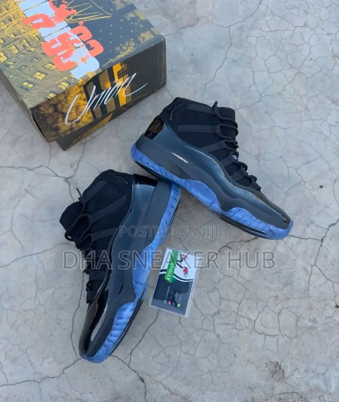 Air Jordan 11 Black With Blue Sole