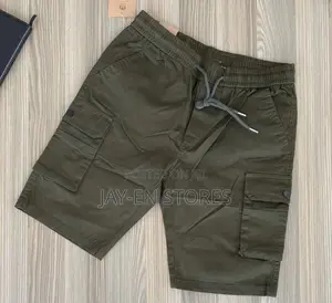 Army Green Khaki Short With Side Pockets